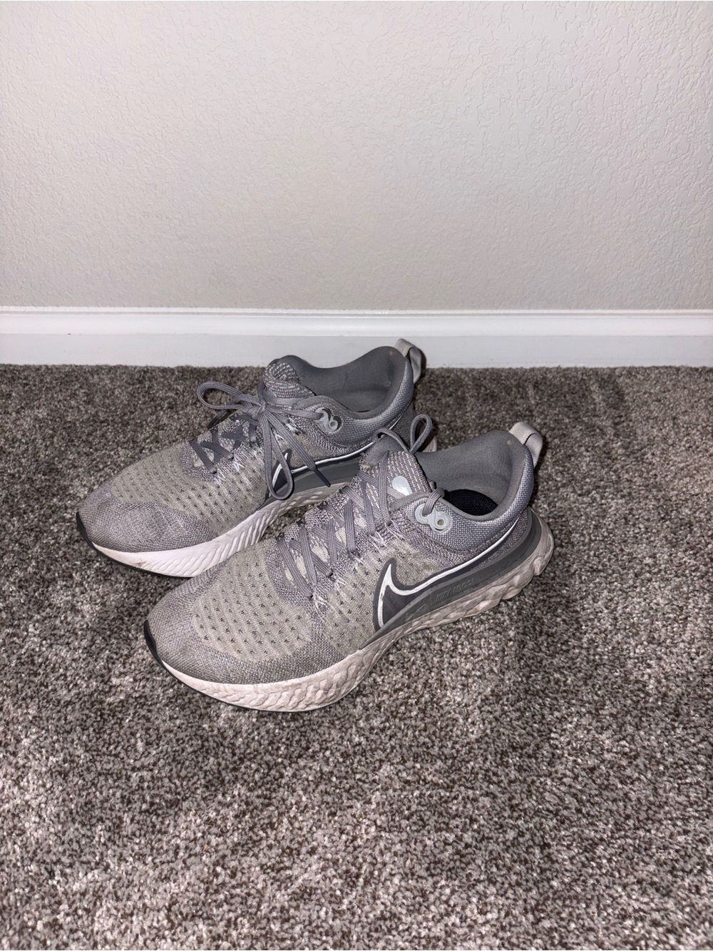 Nike Gray Mesh Running Sneakers